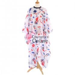 Pelerina de tuns pentru coafor / frizerie lunga Barber 010, 150x140 Alb cu desen